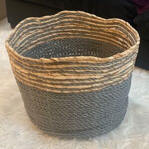 Gray and Tan Woven Basket